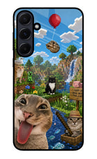 Minecraft Cat Chaos Samsung A55 5G Glass Case