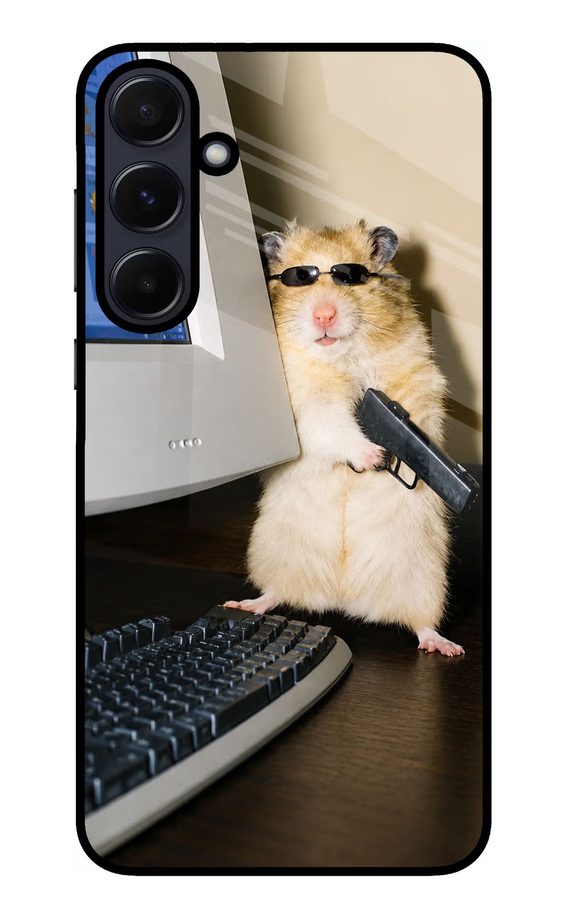 Hacker Hamster Samsung A55 5G Glass Case