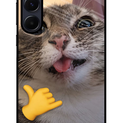 Silly Cat Call Samsung A55 5G Glass Case