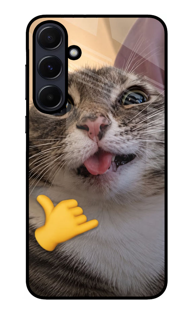 Silly Cat Call Samsung A55 5G Glass Case