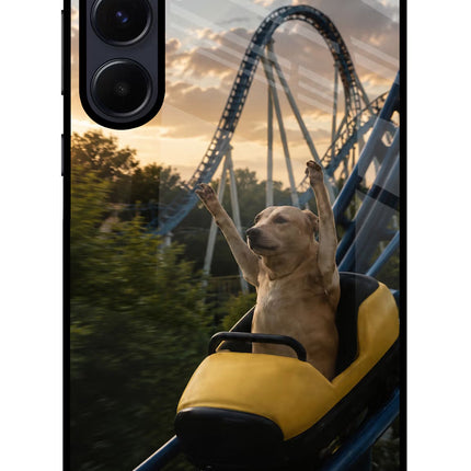 Rollercoaster Dog Samsung A55 5G Glass Case