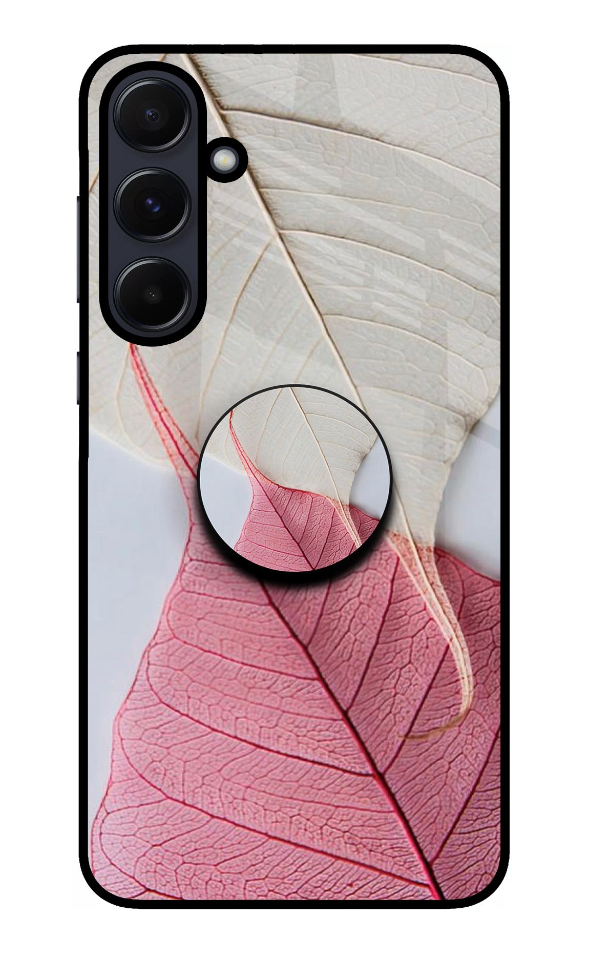 White Pink Leaf Samsung A55 5G Pop Case