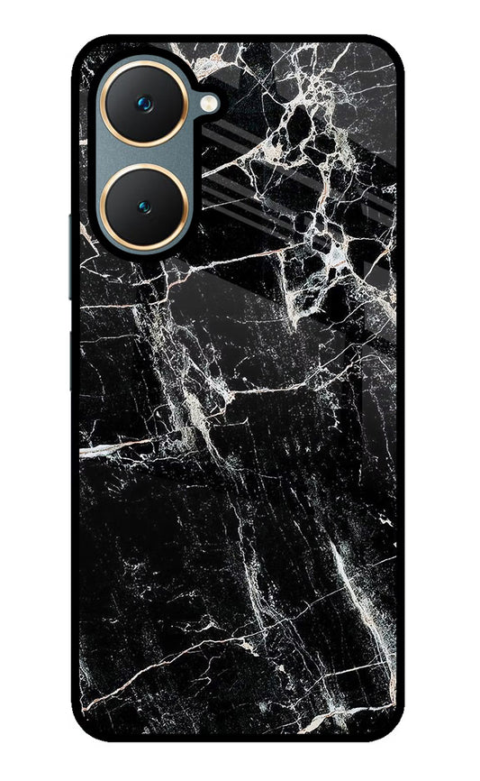 Black Marble Texture Vivo Y18/Y18e Glass Case