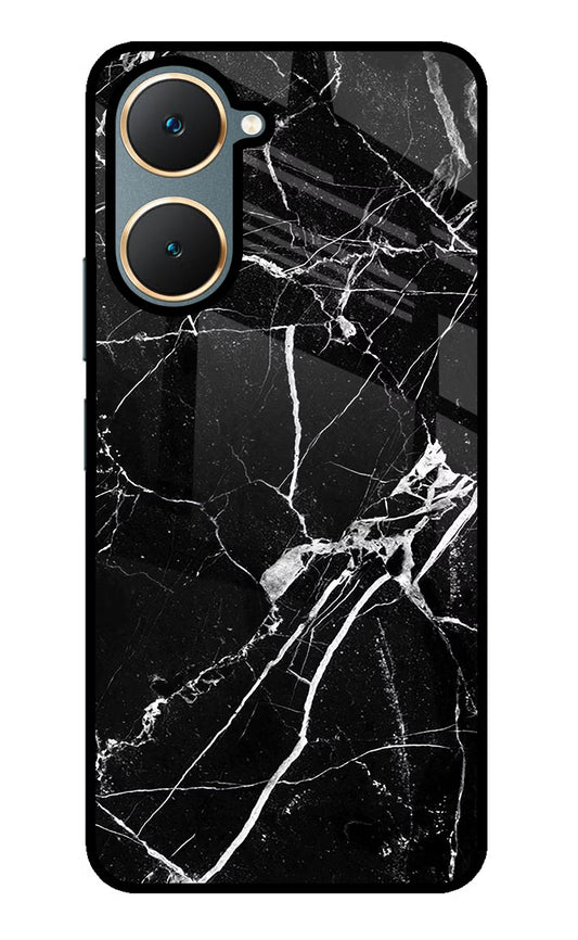 Black Marble Pattern Vivo Y18/Y18e Glass Case
