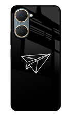 Paper Plane White Vivo Y18/Y18e Glass Case
