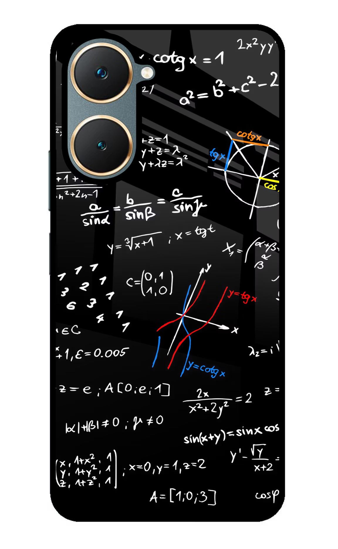 Mathematics Formula Vivo Y18/Y18e Glass Case Back Cover by Casekaro