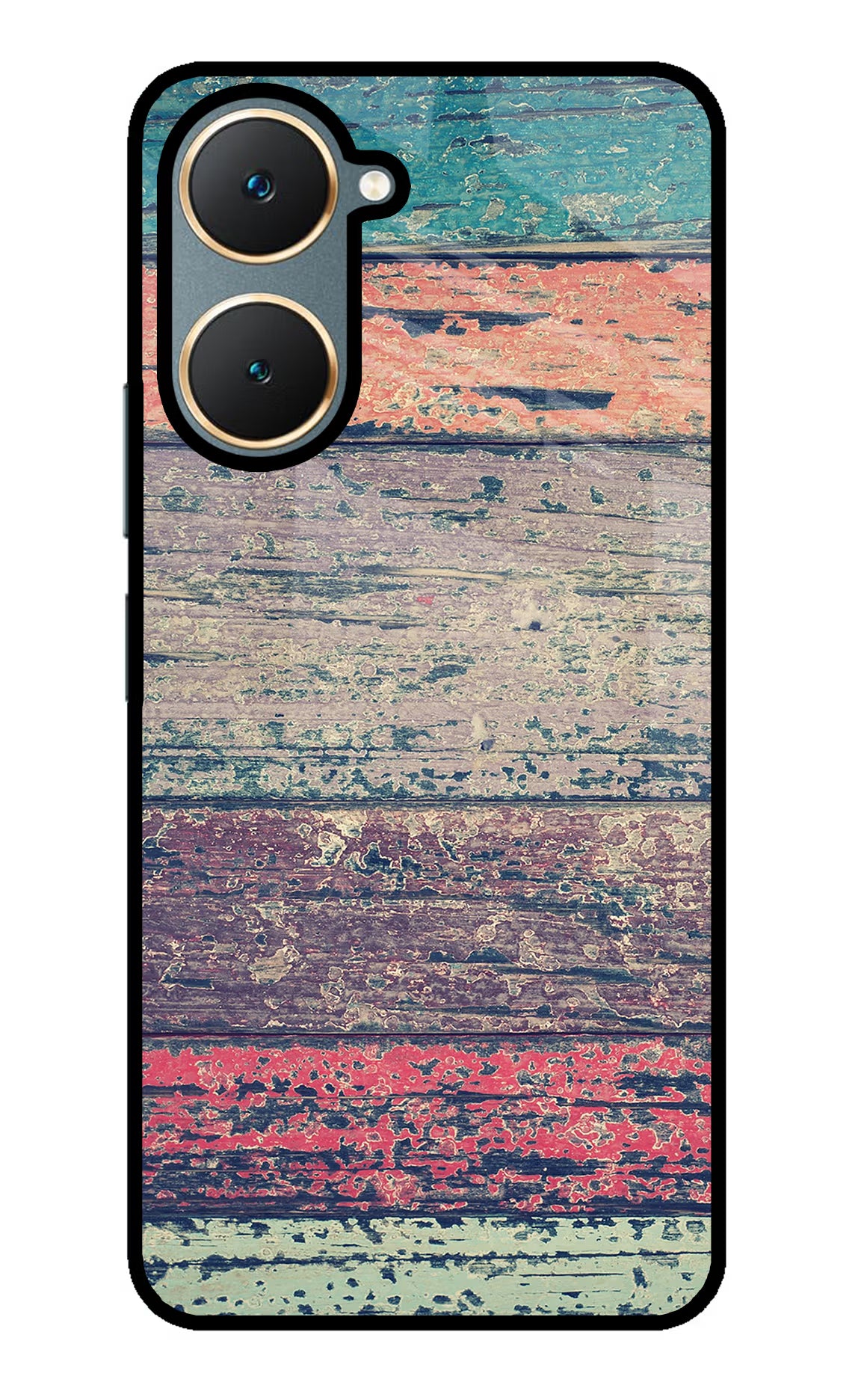 Colourful Wall Vivo Y18/Y18e Glass Case Back Cover by Casekaro
