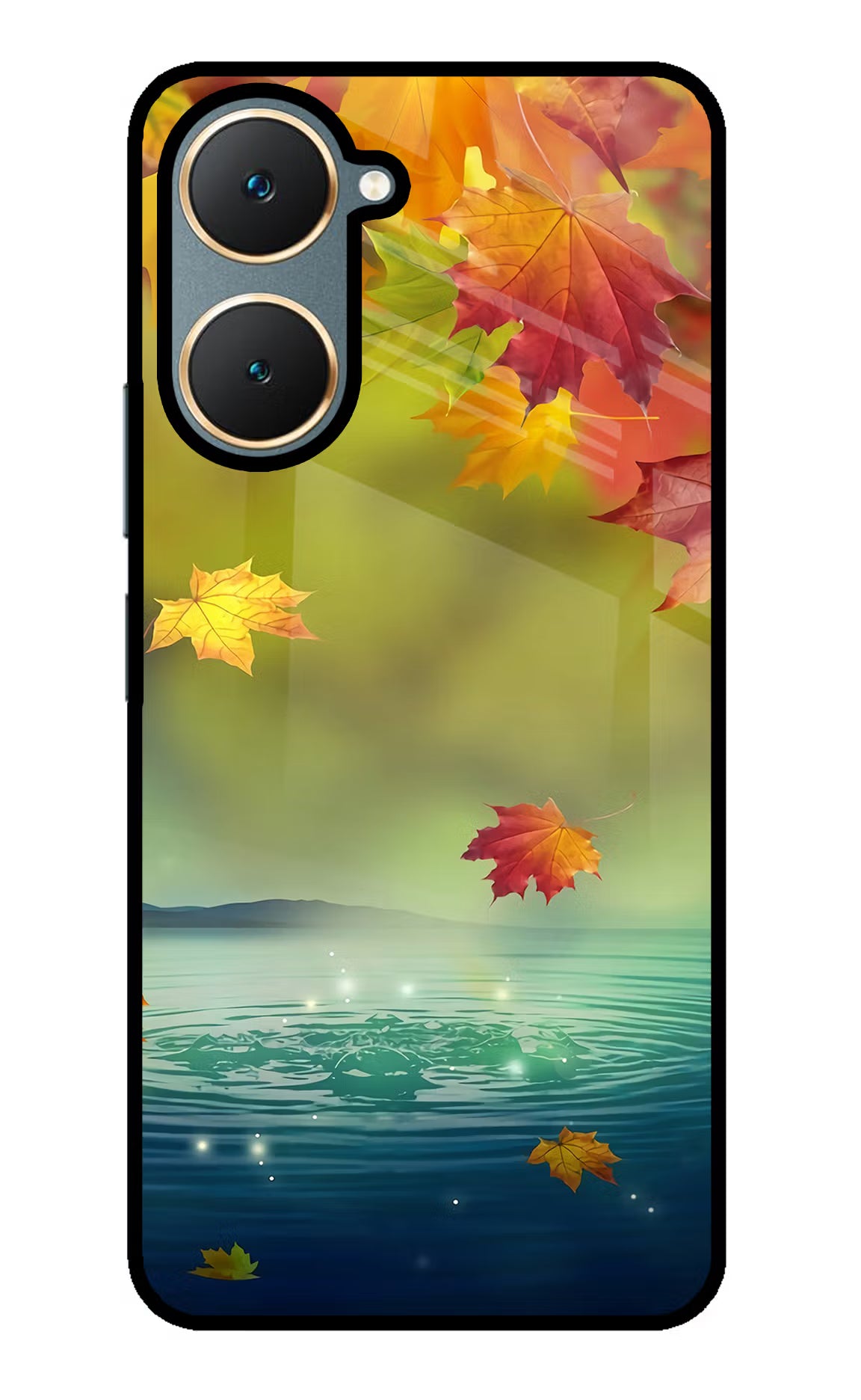 Flowers Vivo Y18/Y18e Glass Case Back Cover by Casekaro