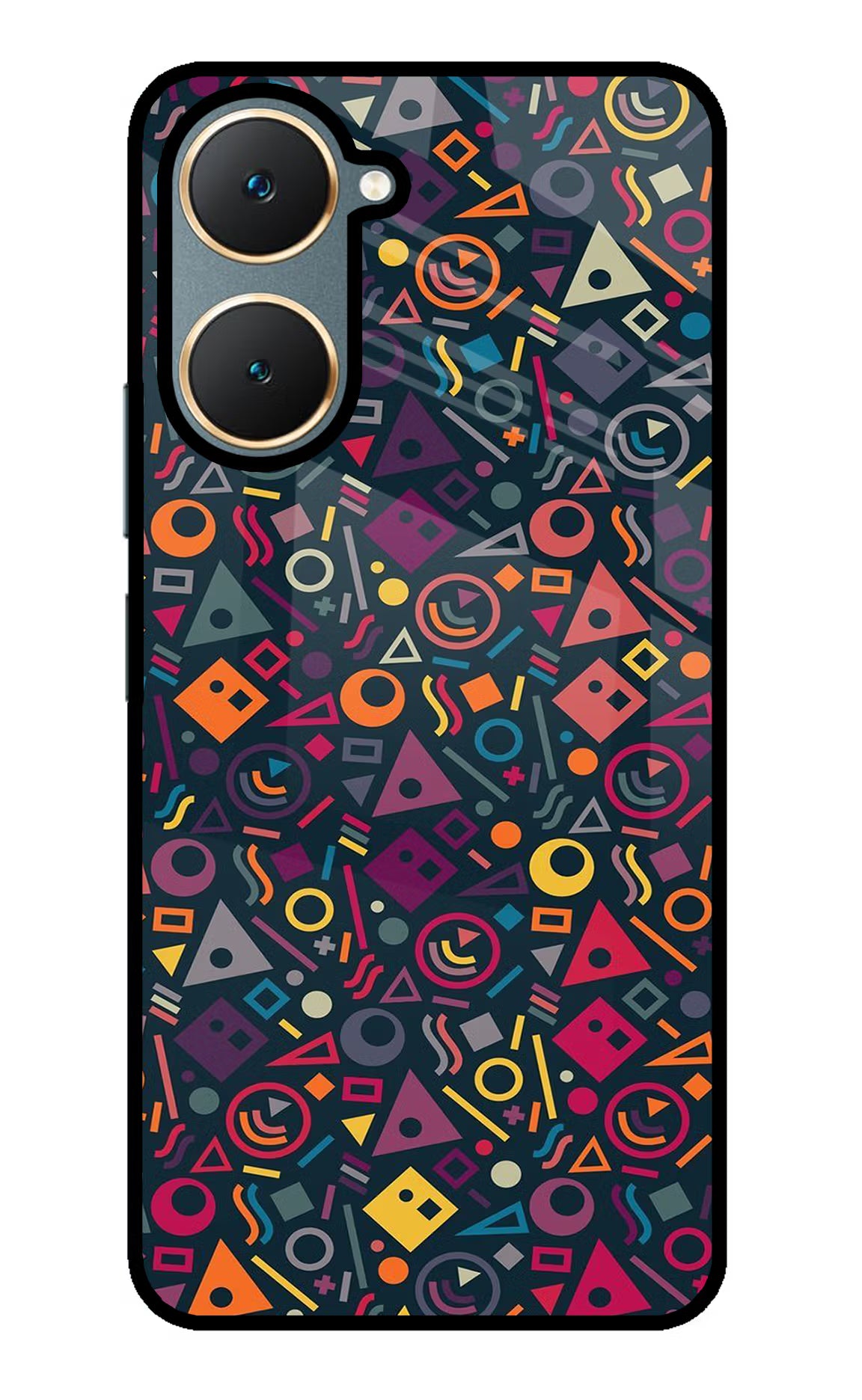 Geometric Abstract Vivo Y18/Y18e Glass Case Back Cover by Casekaro
