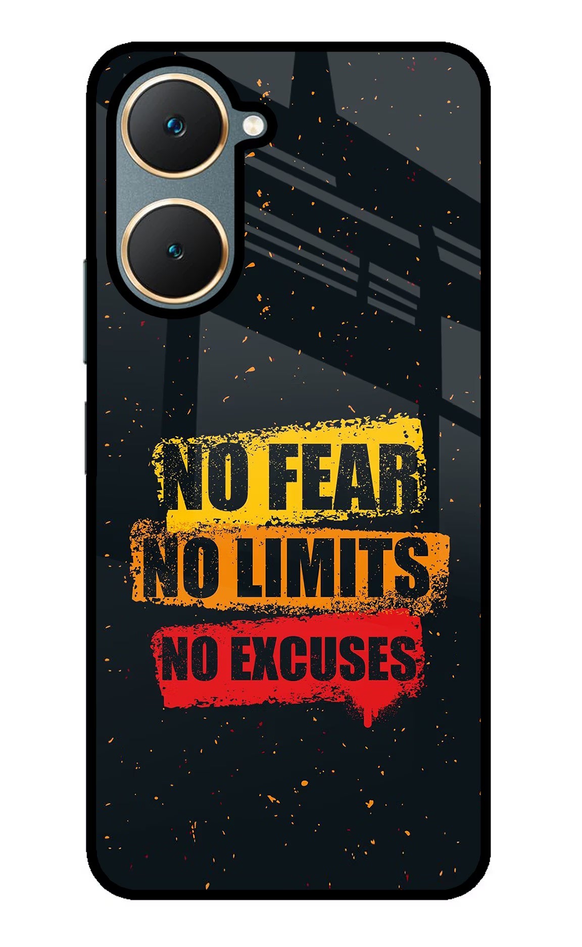 No Fear No Limits No Excuse Vivo Y18/Y18e Glass Case Back Cover by Casekaro