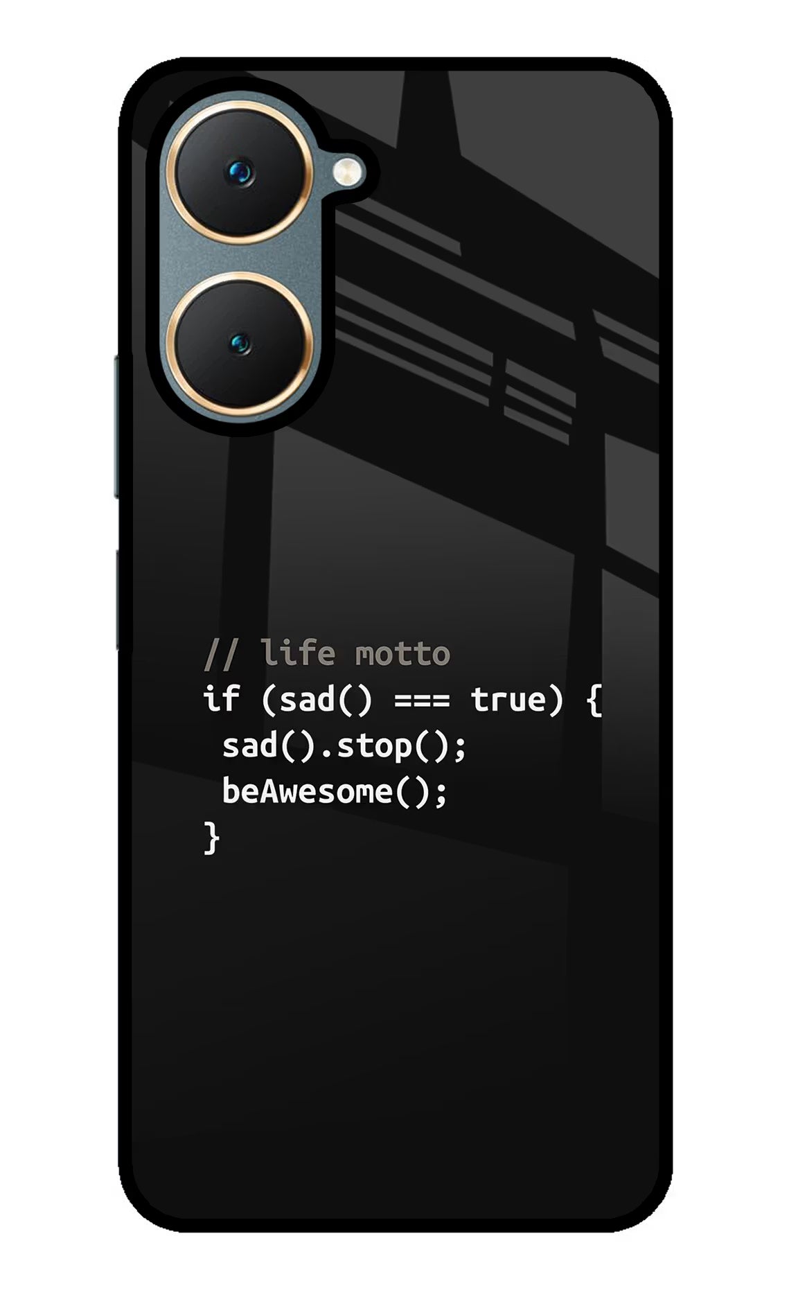 Life Motto Code Vivo Y18/Y18e Glass Case Back Cover by Casekaro