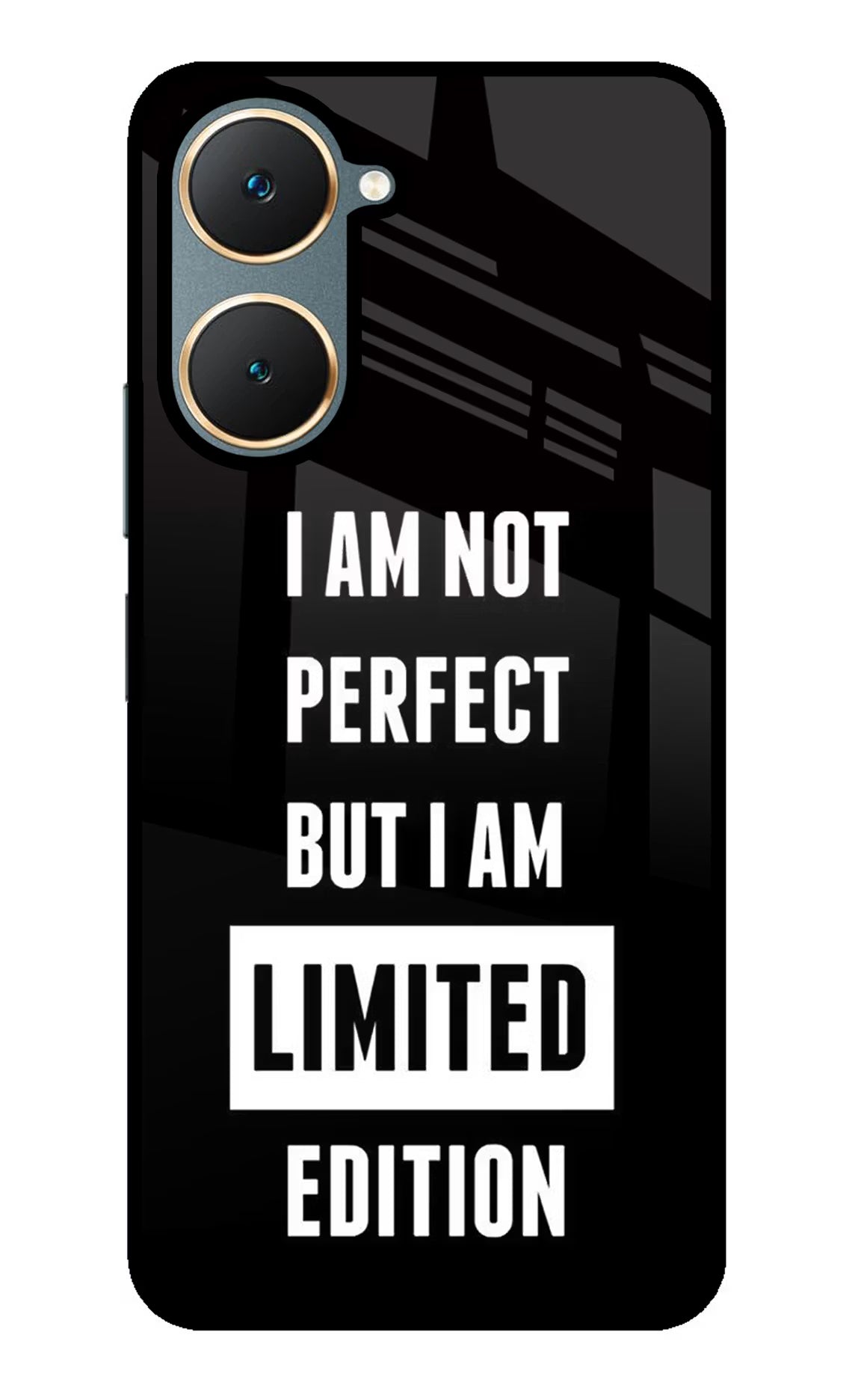I Am Not Perfect But I Am Limited Edition Vivo Y18/Y18e Glass Case Back Cover by Casekaro