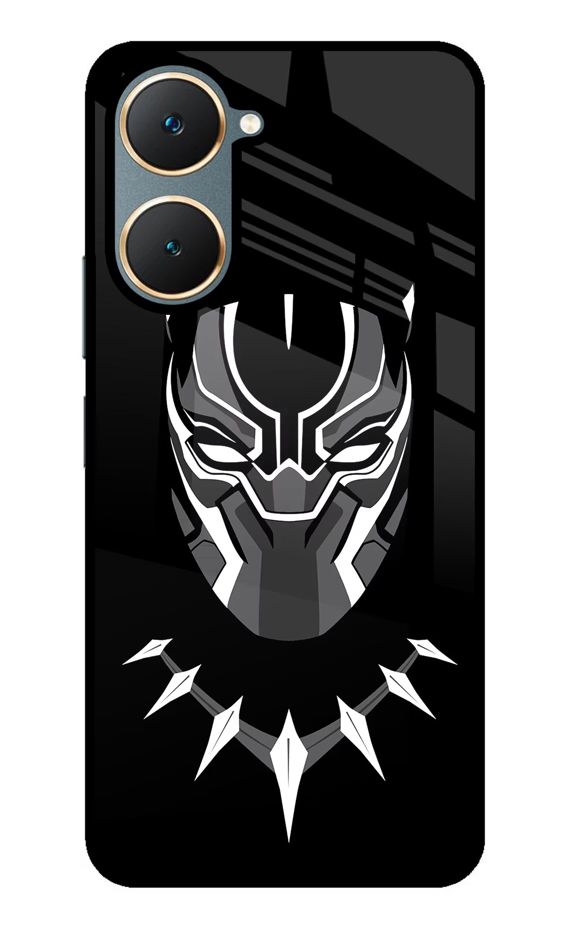 Black Panther Vivo Y18/Y18e Glass Case Back Cover by Casekaro