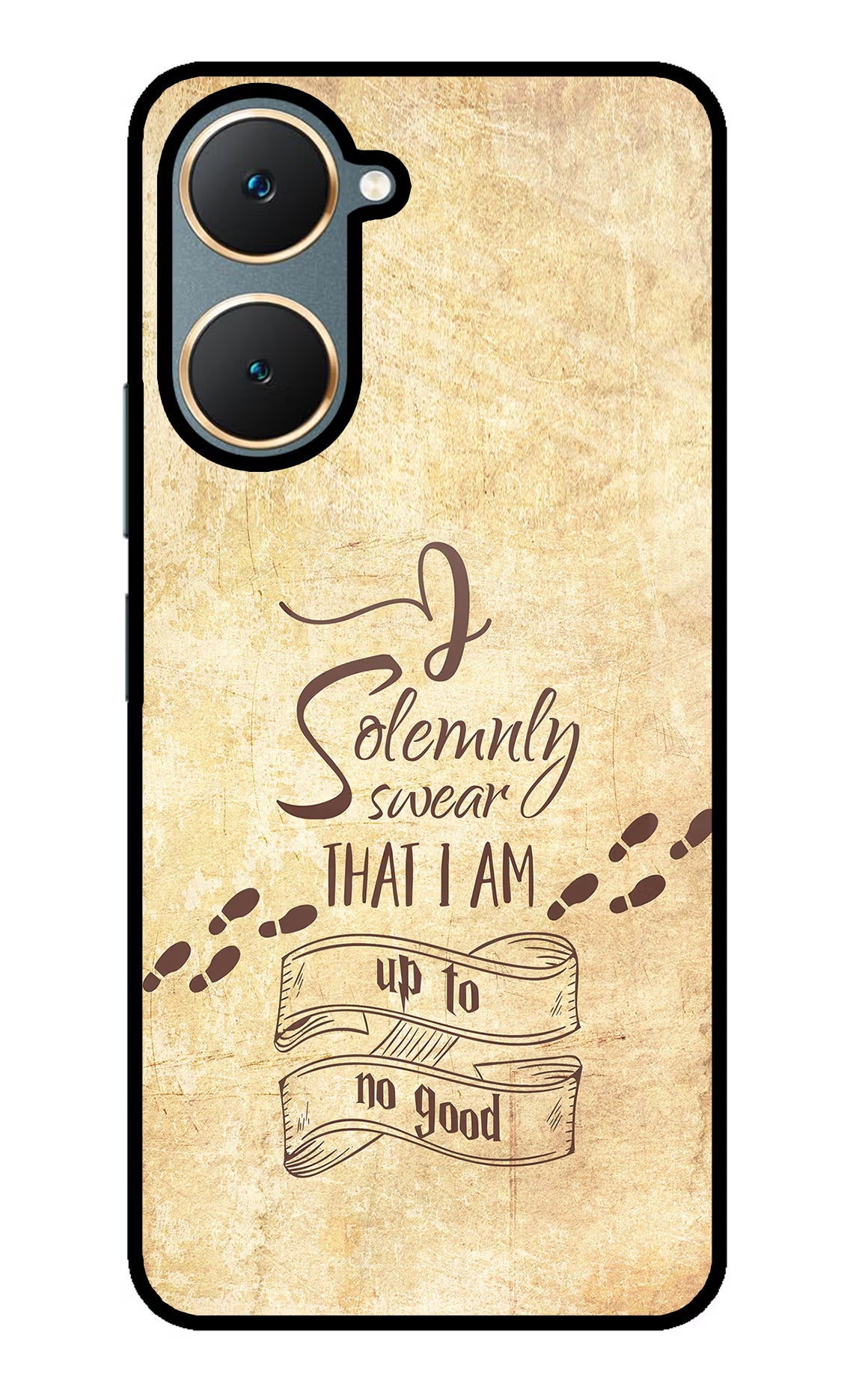 I Solemnly swear that i up to no good Vivo Y18/Y18e Glass Case Back Cover by Casekaro
