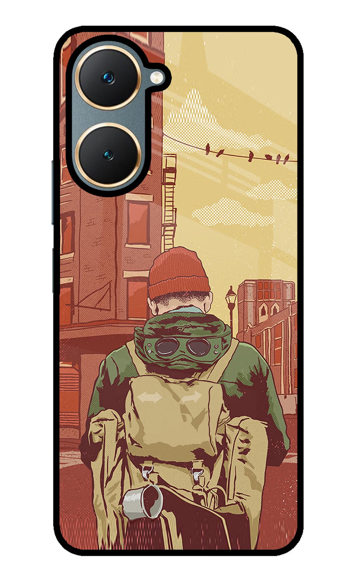 Adventurous Vivo Y18/Y18e Glass Case Back Cover by Casekaro