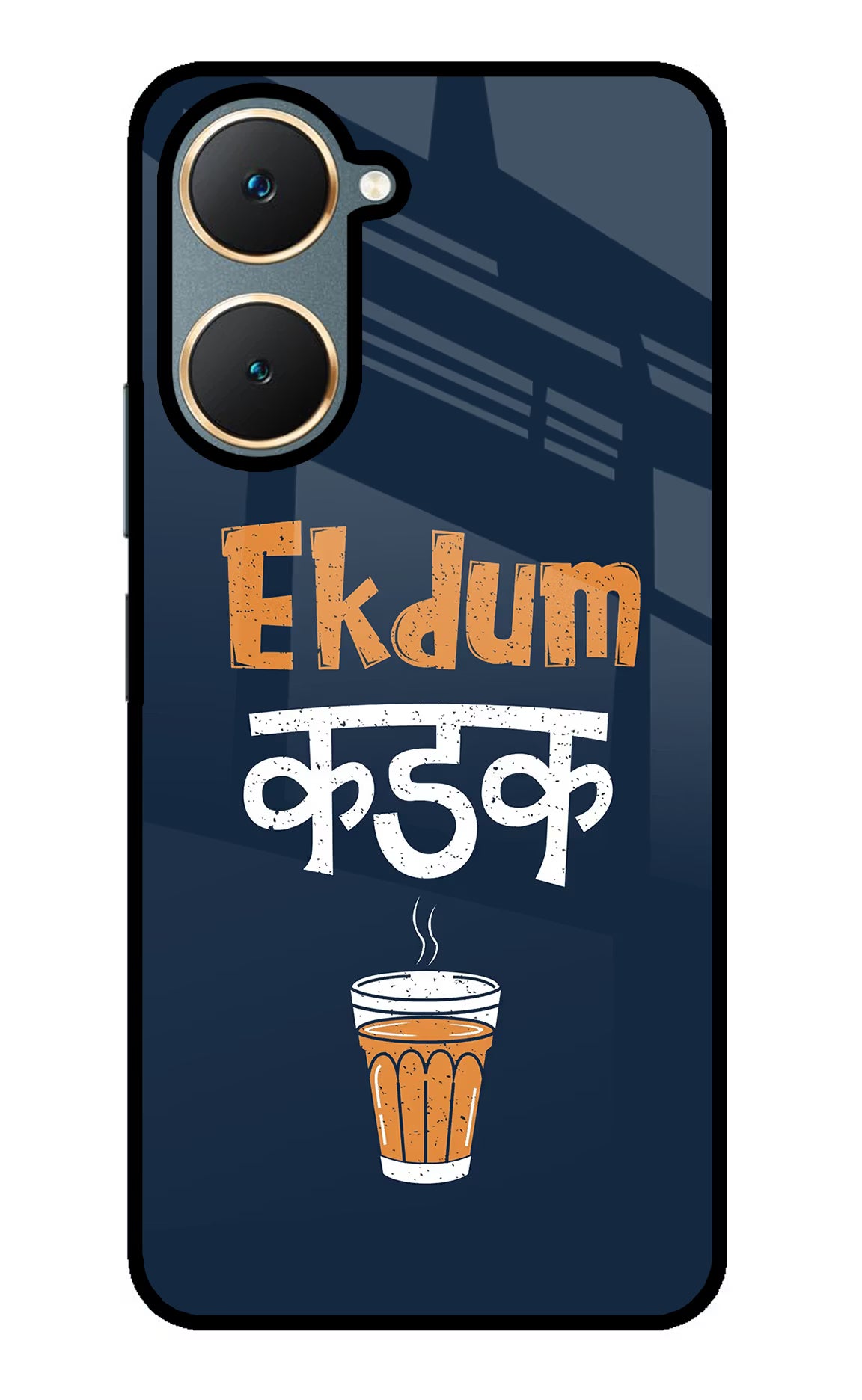 Ekdum Kadak Chai Vivo Y18/Y18e Glass Case Back Cover by Casekaro