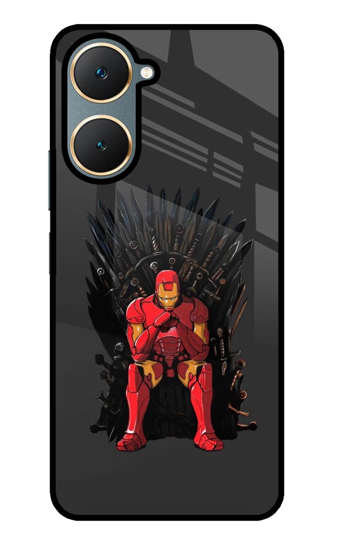 Ironman Throne Vivo Y18/Y18e Glass Case Back Cover by Casekaro