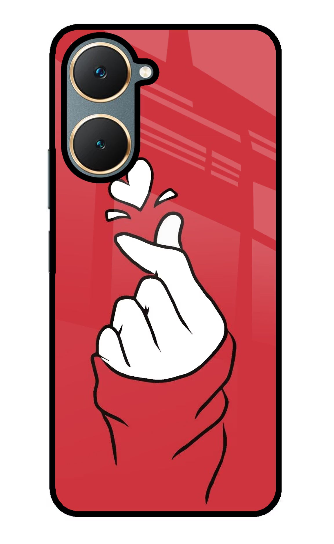 Korean Love Sign Vivo Y18/Y18e Glass Case Back Cover by Casekaro