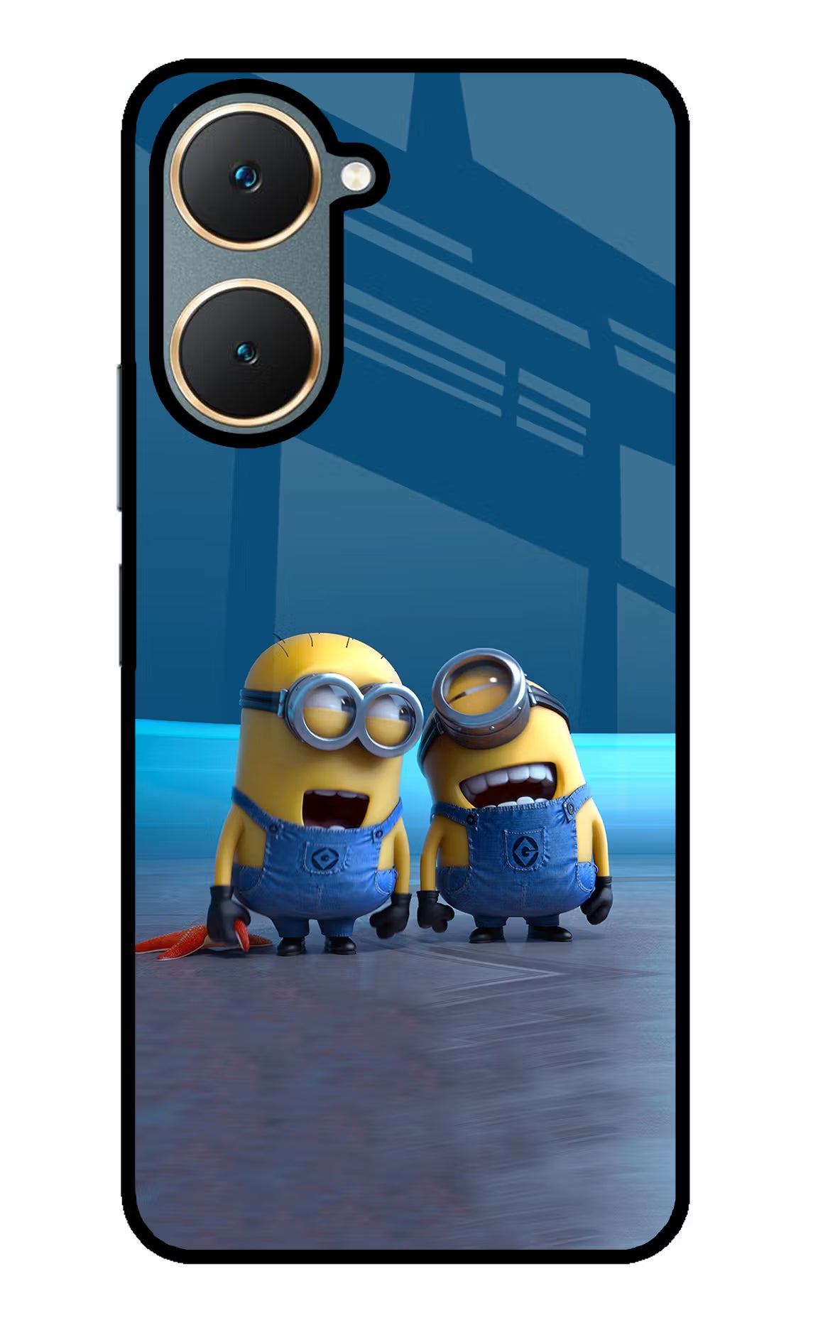 Minion Laughing Vivo Y18/Y18e Glass Case Back Cover by Casekaro