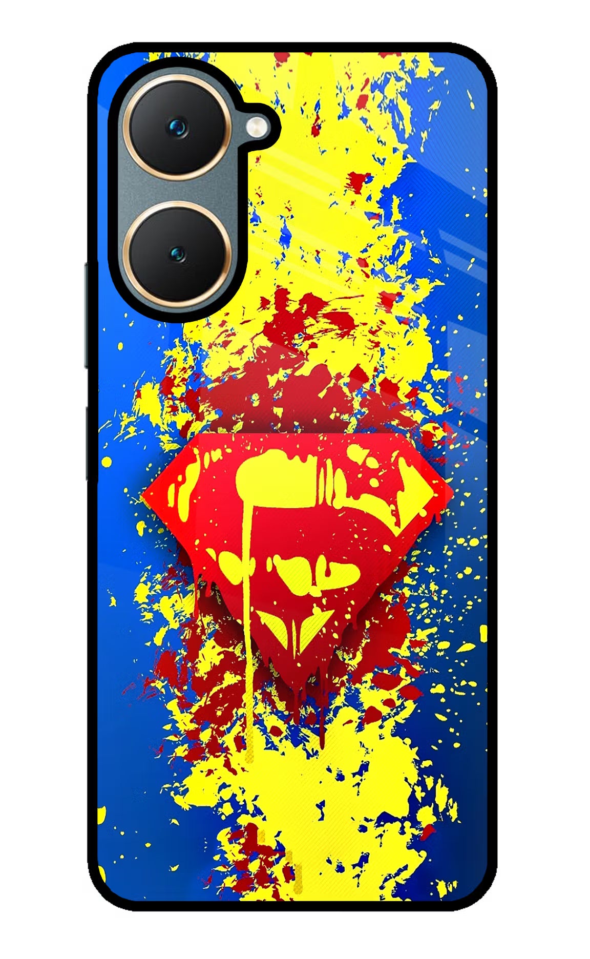 Superman logo Vivo Y18/Y18e Glass Case Back Cover by Casekaro