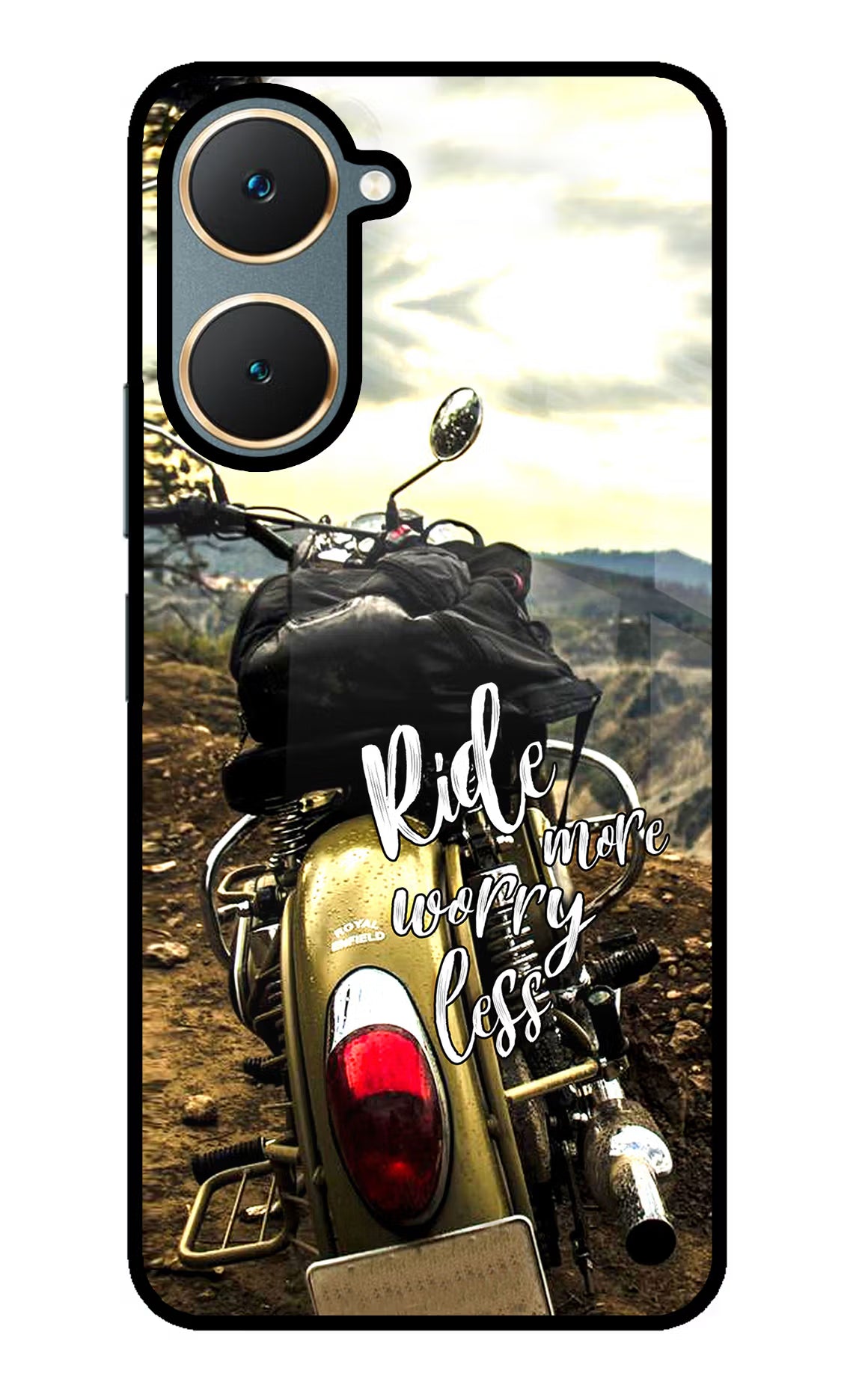 Ride More Worry Less Vivo Y18/Y18e Glass Case Back Cover by Casekaro