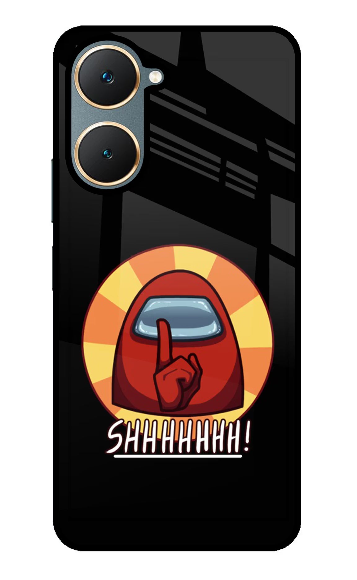 Among Us Shhh! Vivo Y18/Y18e Glass Case Back Cover by Casekaro