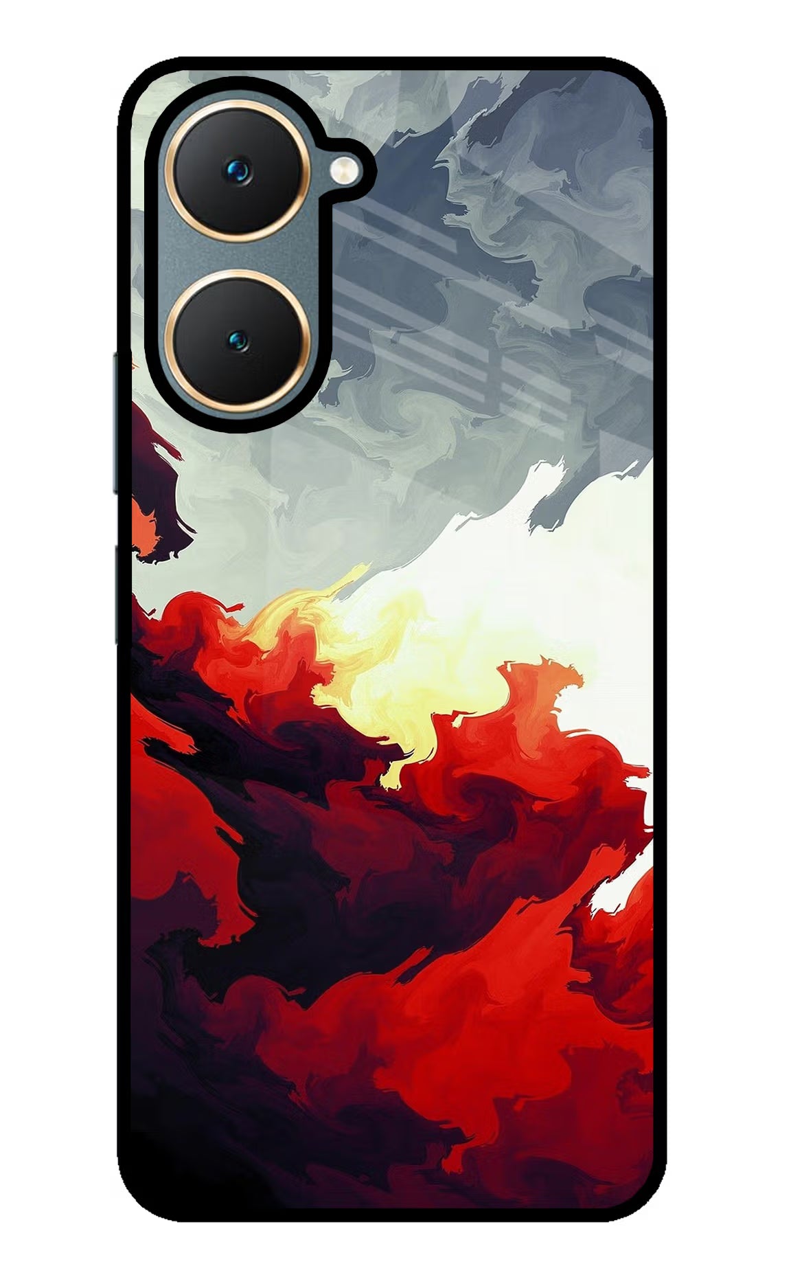 Fire Cloud Vivo Y18/Y18e Glass Case Back Cover by Casekaro