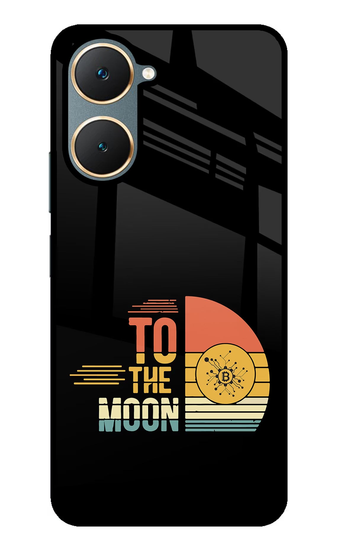 To the Moon Vivo Y18/Y18e Glass Case Back Cover by Casekaro