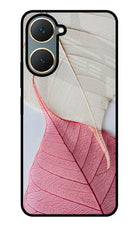 White Pink Leaf Vivo Y18/Y18e Glass Case