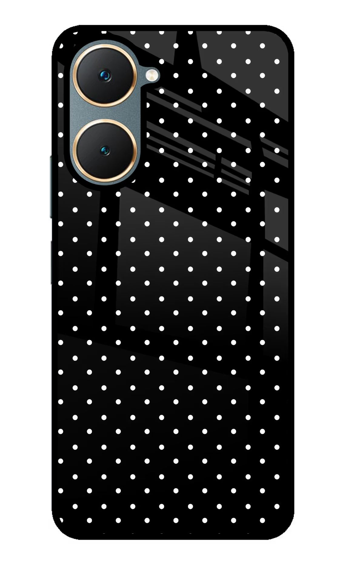 White Dots Vivo Y18/Y18e Glass Case Back Cover by Casekaro