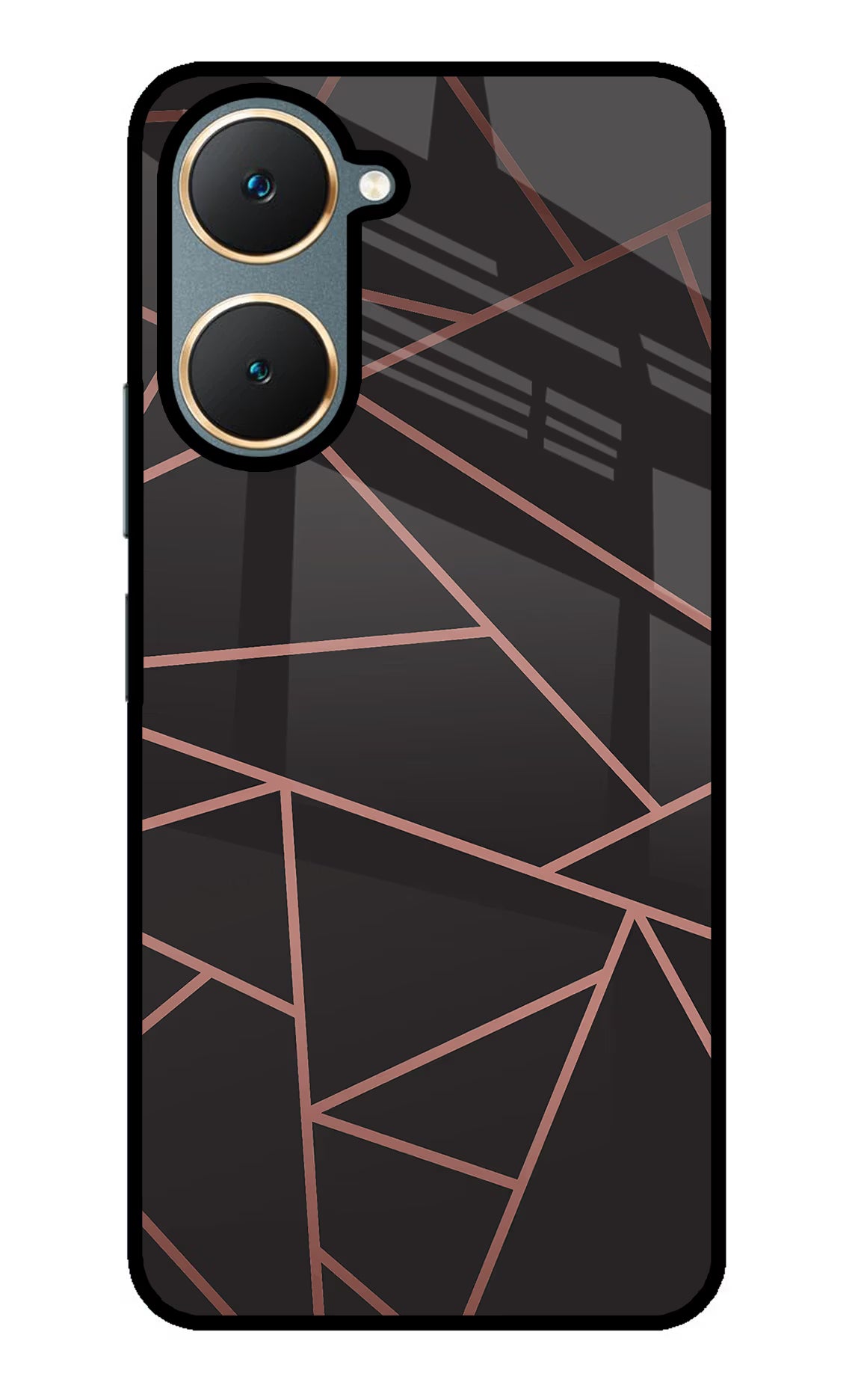 Geometric Pattern Vivo Y18/Y18e Glass Case Back Cover by Casekaro