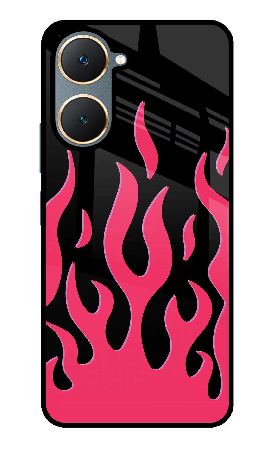 Fire Flames Vivo Y18/Y18e Glass Case Back Cover by Casekaro