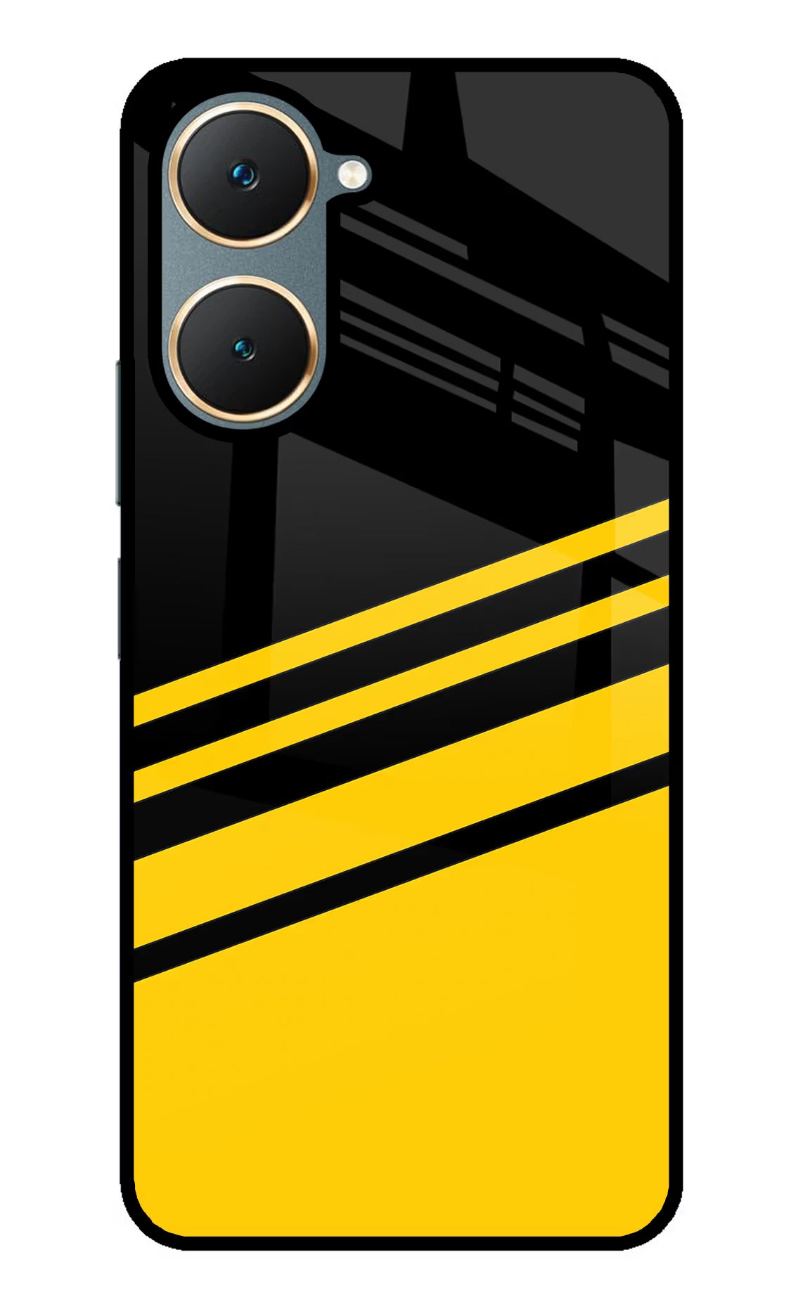 Yellow Shades Vivo Y18/Y18e Glass Case Back Cover by Casekaro