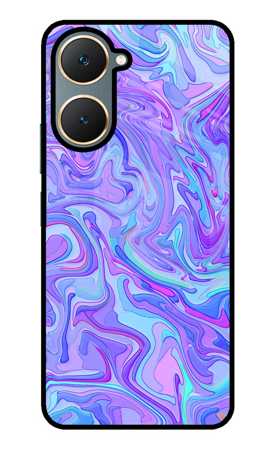 Glitter Vivo Y18/Y18e Glass Case Back Cover by Casekaro