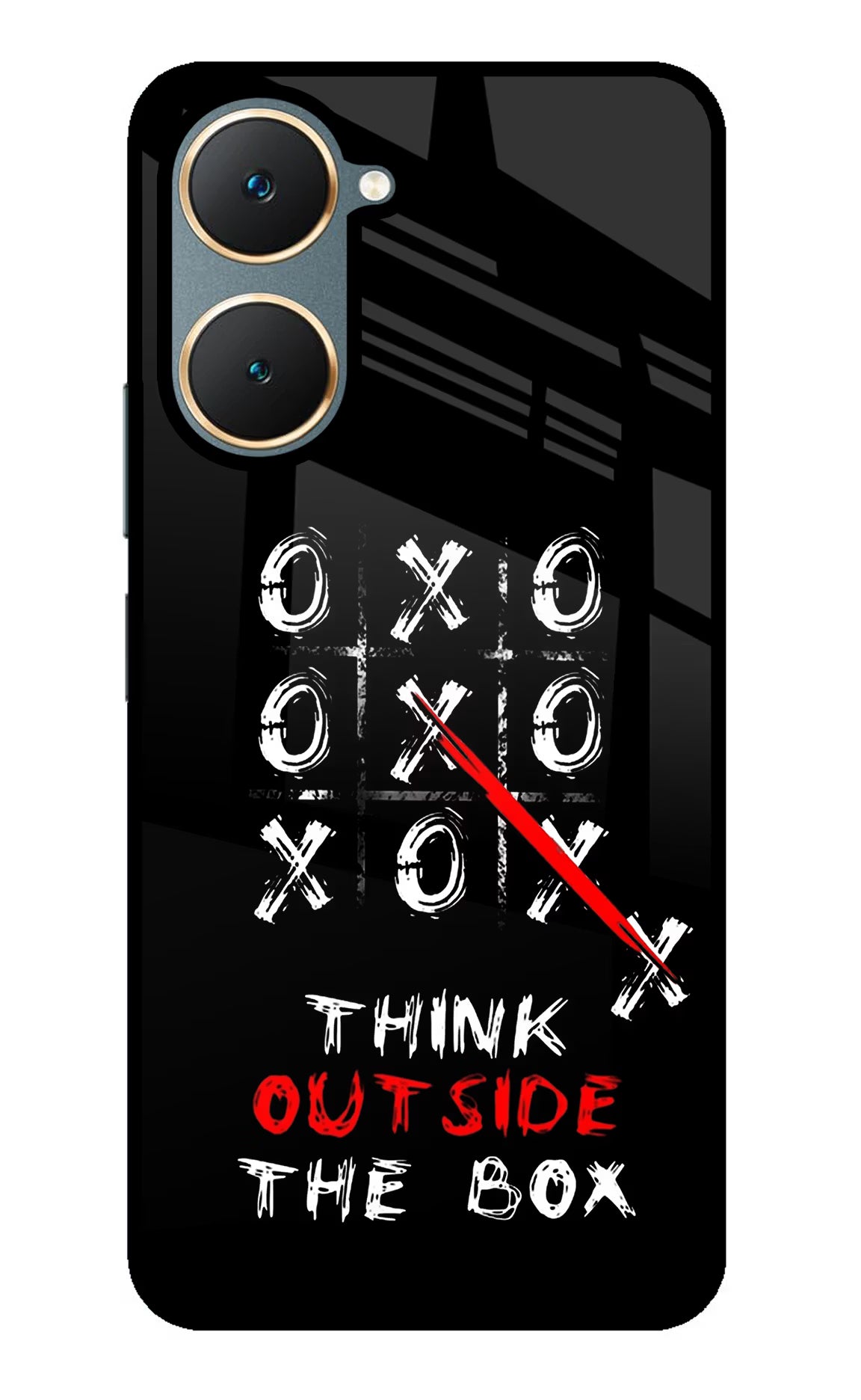 Think out of the BOX Vivo Y18/Y18e Glass Case Back Cover by Casekaro
