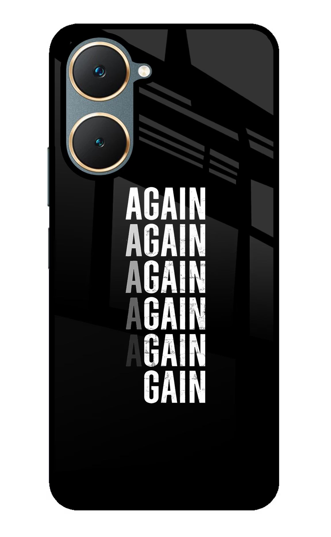 Again Again Gain Vivo Y18/Y18e Glass Case Back Cover by Casekaro
