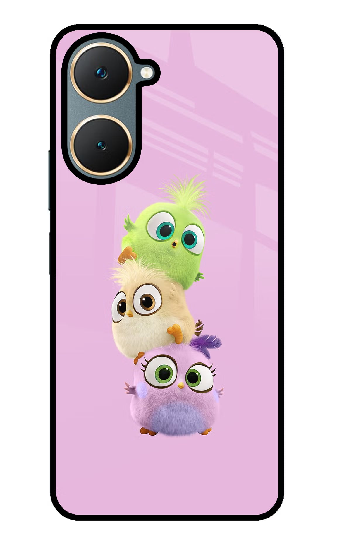 Cute Little Birds Vivo Y18/Y18e Glass Case Back Cover by Casekaro