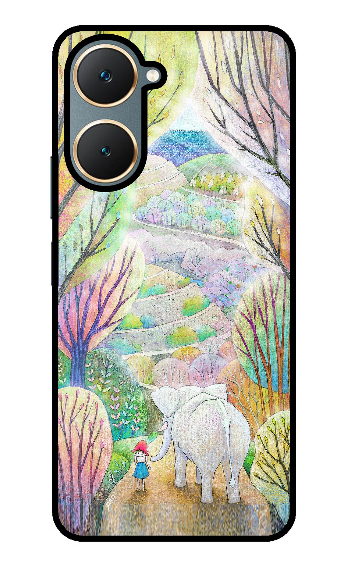Nature Painting Vivo Y18/Y18e Glass Case Back Cover by Casekaro