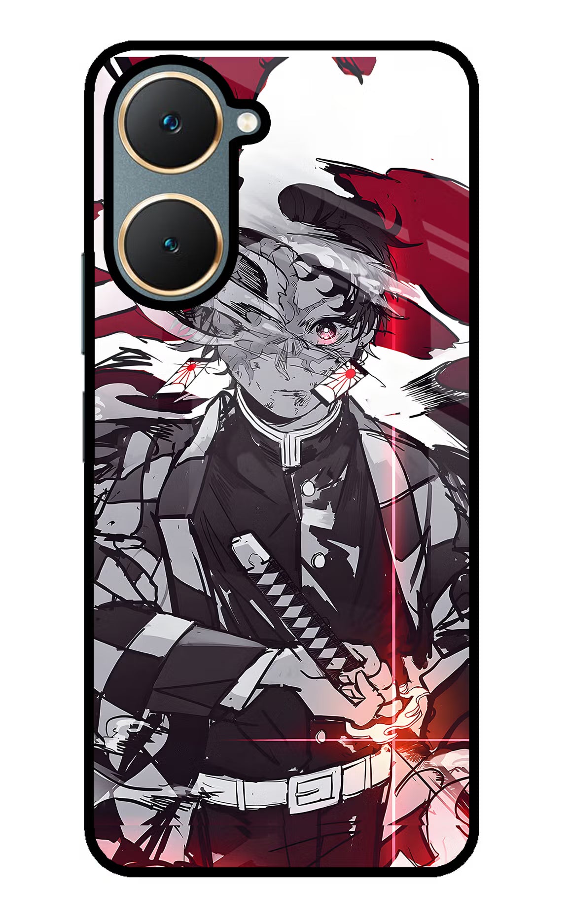 Demon Slayer Vivo Y18/Y18e Glass Case Back Cover by Casekaro