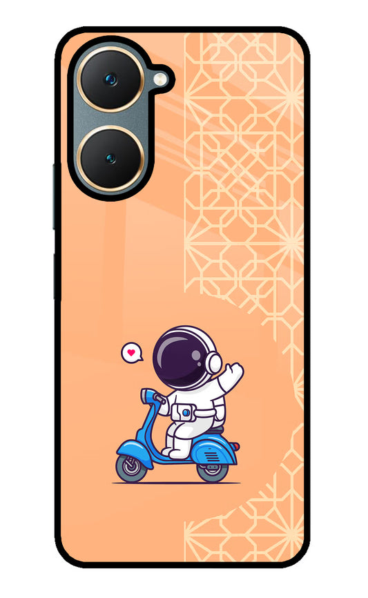 Cute Astronaut Riding Vivo Y18/Y18e Glass Case