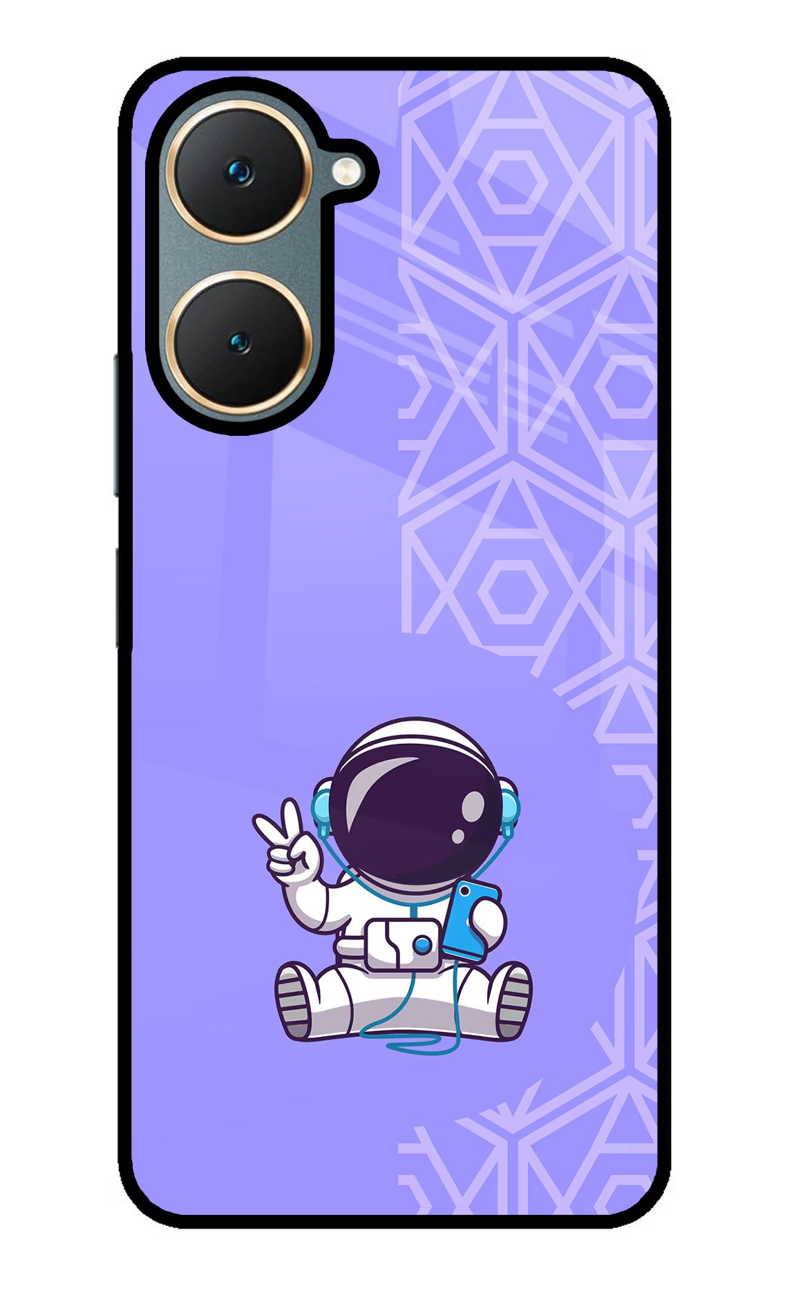 Cute Astronaut Chilling Vivo Y18/Y18e Glass Case