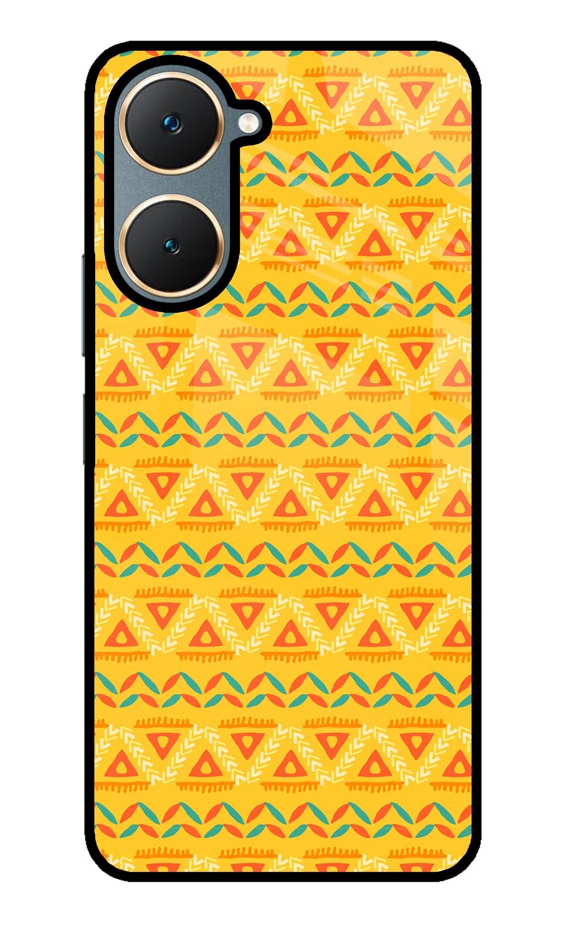 Tribal Pattern Vivo Y18/Y18e Glass Case Back Cover by Casekaro