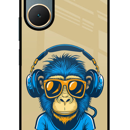 Monkey Headphone Vivo Y18/Y18e Glass Case
