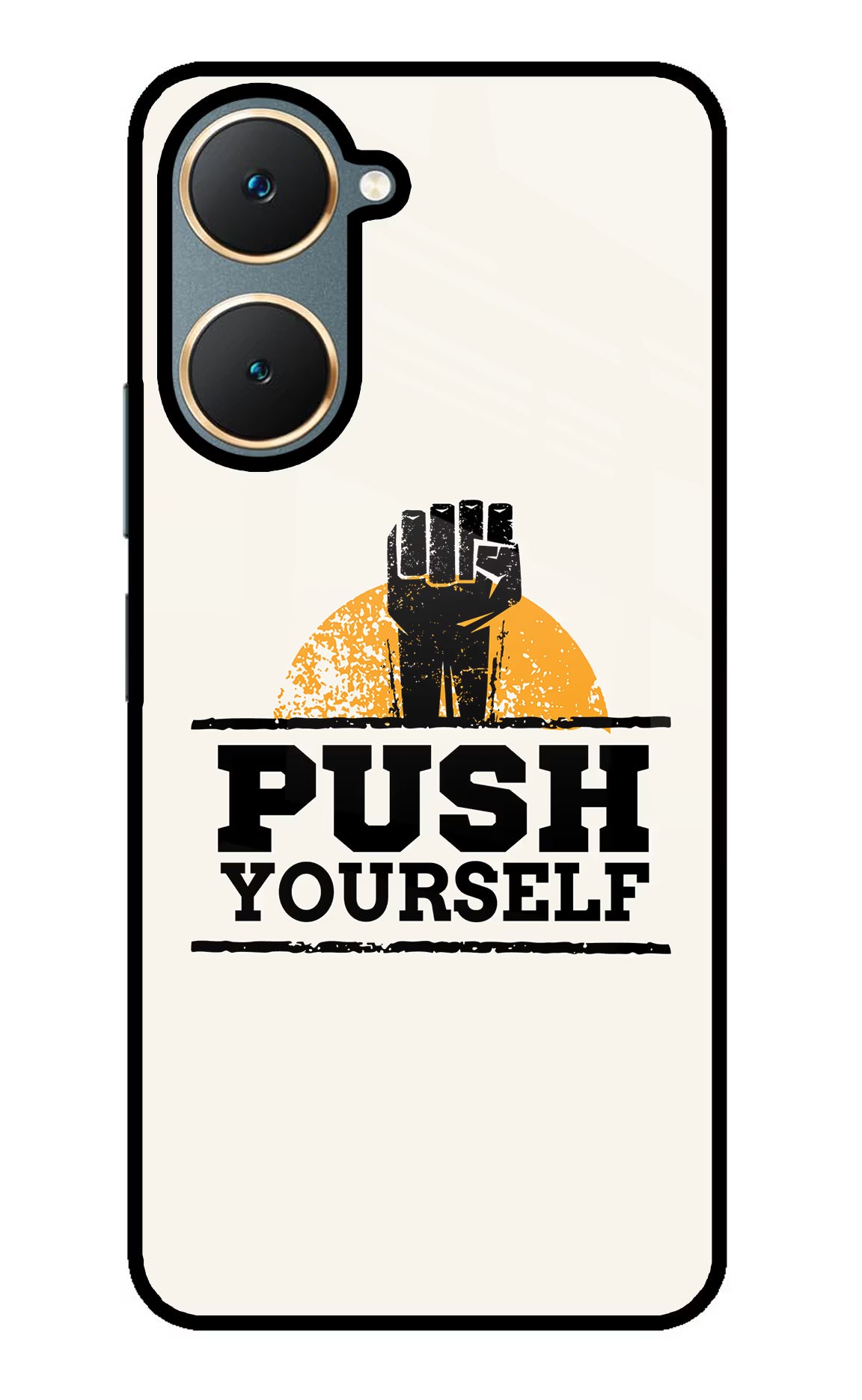 Push Yourself Vivo Y18/Y18e Glass Case Back Cover by Casekaro
