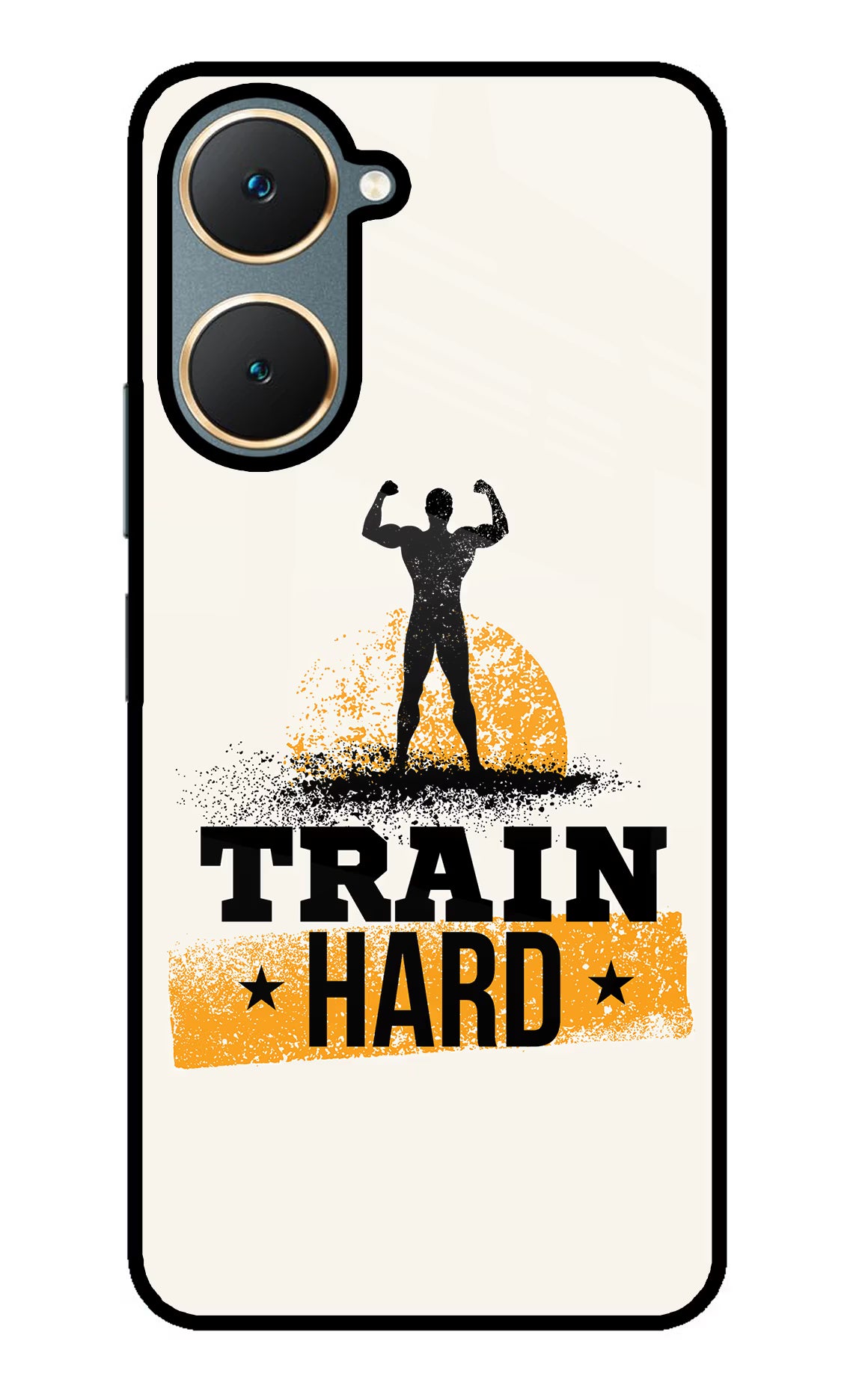Train Hard Vivo Y18/Y18e Glass Case Back Cover by Casekaro