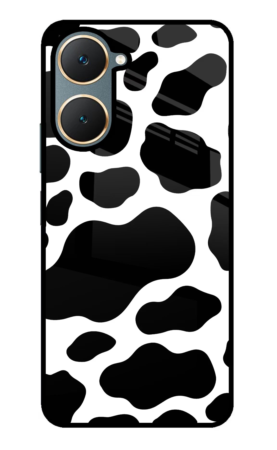 Cow Spots Vivo Y18/Y18e Glass Case Back Cover by Casekaro