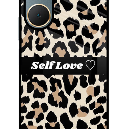 Leopard Print Self Love Vivo Y18/Y18e Glass Case