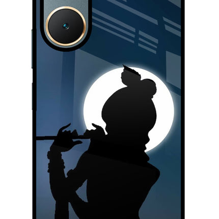 Shri Krishna Silhouette Vivo Y18/Y18e Glass Case