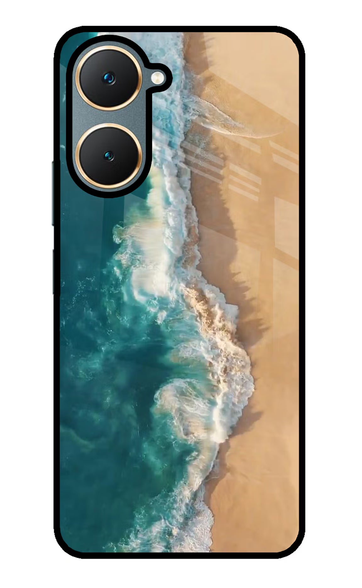 Ocean Beach Vivo Y18/Y18e Glass Case Back Cover by Casekaro