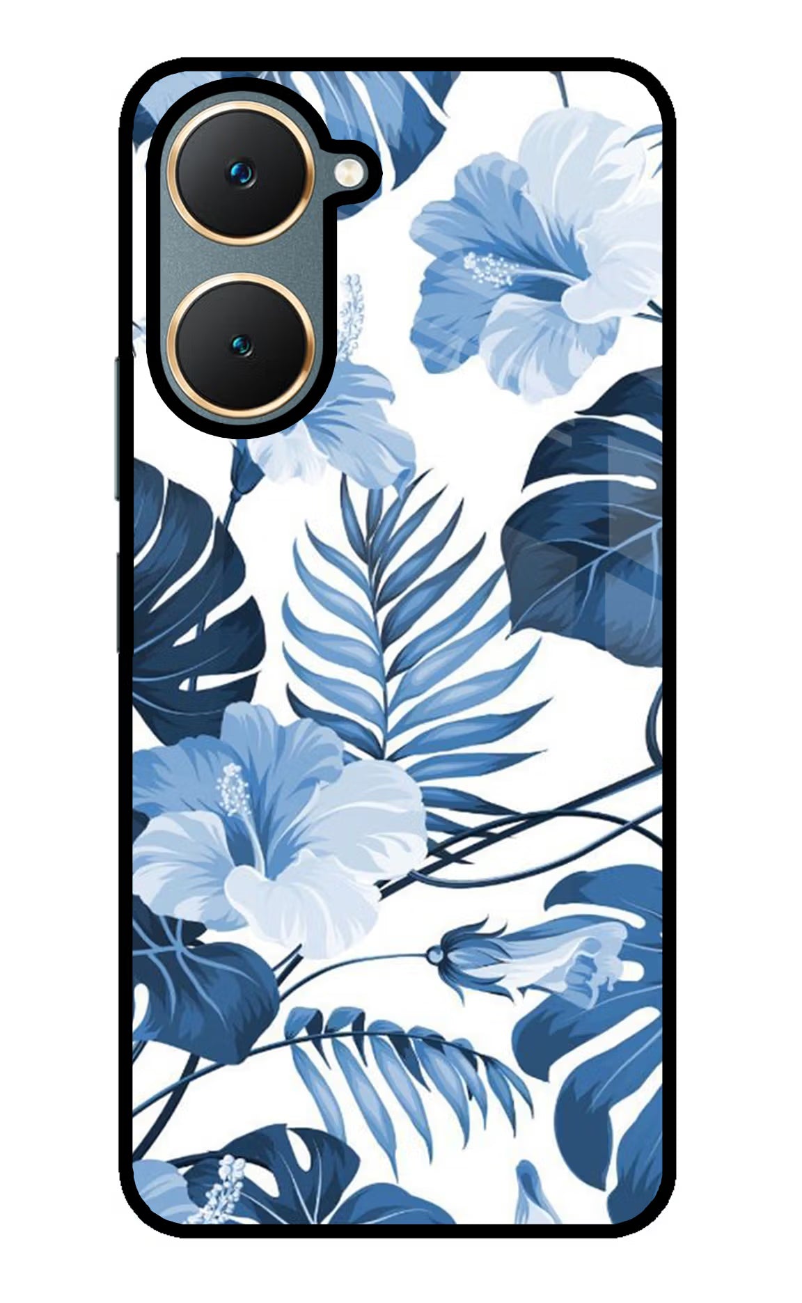 Fabric Art Vivo Y18/Y18e Glass Case Back Cover by Casekaro